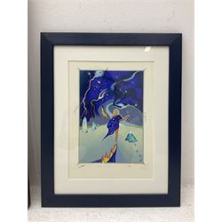 Southern Comfort advertising mirror, together with a framed star sign print, mirror H90cm