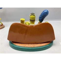 Six Coalport The Simpsons character figures, comprising limited edition 'The Family That Sits Together Fits Together' annual 2005, TS01 Two to Tango, The Gift of Maggie, Will Work For Duff, Yellow Girl Blues and Losing His Marbles, all boxed