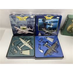 Fifteen modern die-cast models of aircraft by Corgi, Atlas Editions and Ixo including Aviation Archive, War Birds, Fighters of WWII etc; and model of an MGB Sports Car; all boxed (16)