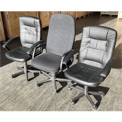 Two faux leather swivel desk chairs and another high back desk chair (3) - THIS LOT IS TO BE COLLECTED BY APPOINTMENT FROM DUGGLEBY STORAGE, GREAT HILL, EASTFIELD, SCARBOROUGH, YO11 3TX