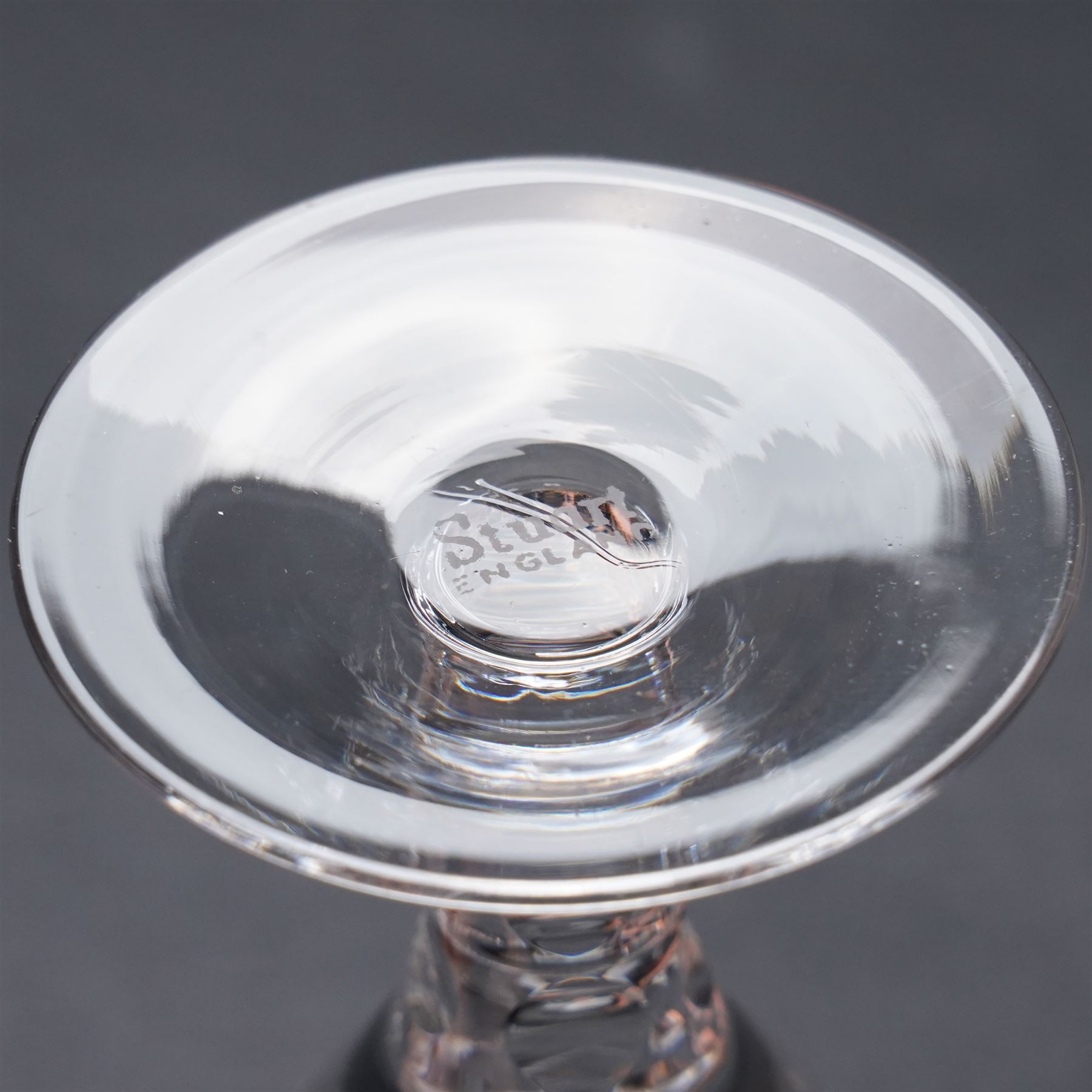 Collection of Stuart 'Ludlow' and 'Carlingford' pattern table glass including claret and hock glasses, tumblers, sherry glasses, etc together with a hobnail cut decanter etc