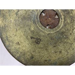Large brass shell case, H70cm