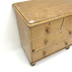 Victorian stained and grained pine chest fitted with two short and two long drawers, W85cm, D46cm, H85cm