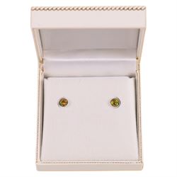Pair of silver opal stud earrings, boxed, D5mm
