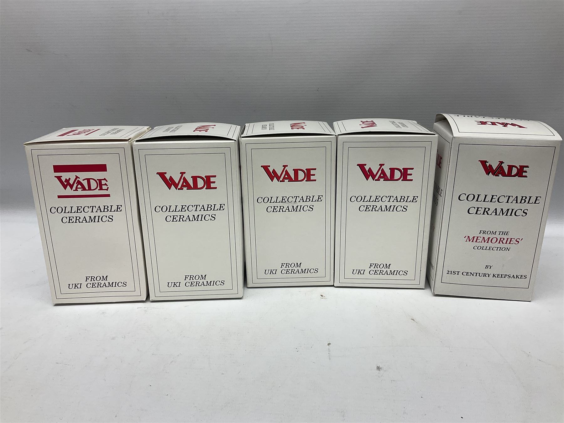 Four Wade Collector Club limited edition Noddy figures, comprising Noddy, Big Ears, Mr Plod and Tessie Bear, together with Wade figure Andy Pandy, all with original boxes 