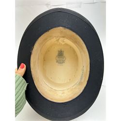 Akubra pure fur felt trilby hat, together with another trilby and two top hats, one by Woodrow and one by Dunn & Co