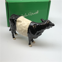 A Beswick Belted Galloway Cow, with maker's box, with printed mark beneath. 