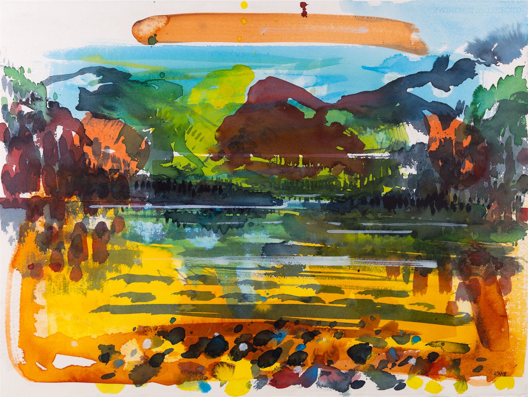 Kane Cunningham (British 1961-): 'Ullswater - Lakes', watercolour signed, titled and inscribed verso 57cm x 76cm