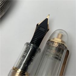 Cross sterling silver fountain pen, having fluted barrel and cap, stamped 