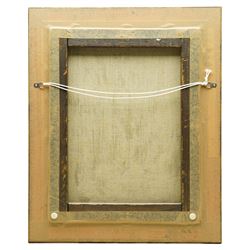 Follower of Gortzius Geldorp (Flemish 1553-1618): The Death of Lucretia, 18th century oil on canvas unsigned 48cm x 37cm
Notes: portrays the moment just before Lucretia's tragic suicide by dagger (note the hilt in her hand). The painting bears a remarkable similarity in composition to Geldop's Venus; additionally, the work also highlights the pearl earring of Lucretia, a signature inclusion of Gortzius to showcase wealth and symbolic elements. 