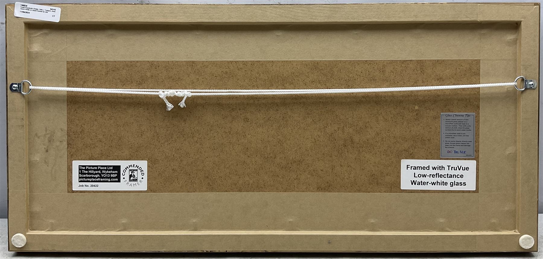 David Baumforth (British 1945-): North York Moors Landscapes, triptych of three mixed media on board framed as one signed with monogram, each 12cm x 12cm