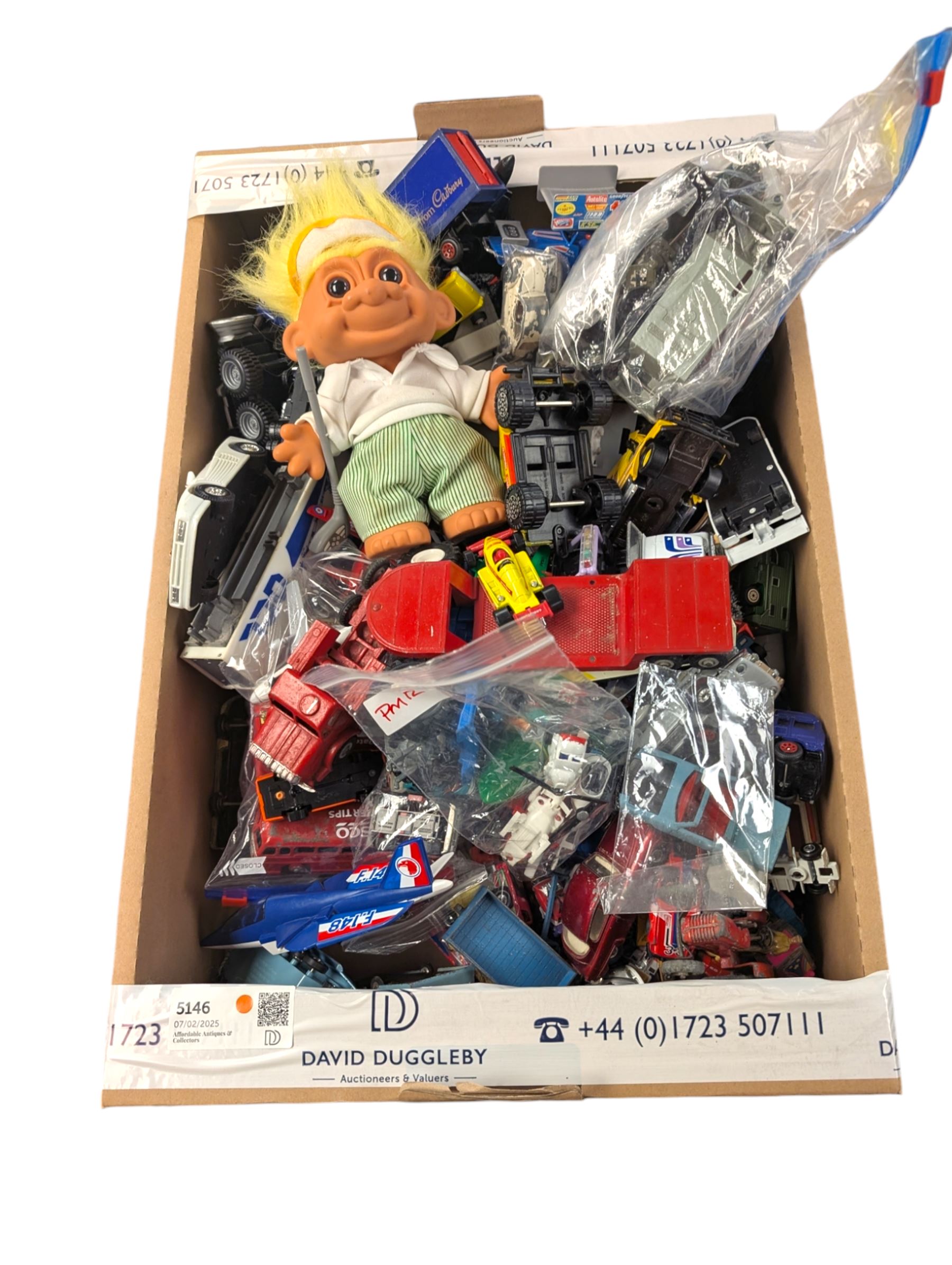 Collection of diecast cars, including Corgi and Dinky examples, together with a Russ Troll Doll, etc