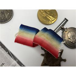 WW1 trio of medals comprising British War Medal, Victory Medal and 1914-15 Star awarded to S/4 091131 Pte. B.T. Day A.S.C.; and WW1 pair of medals comprising British War Medal and Victory Medal awarded to 240653 Gnr. E. Stephenson R.A.