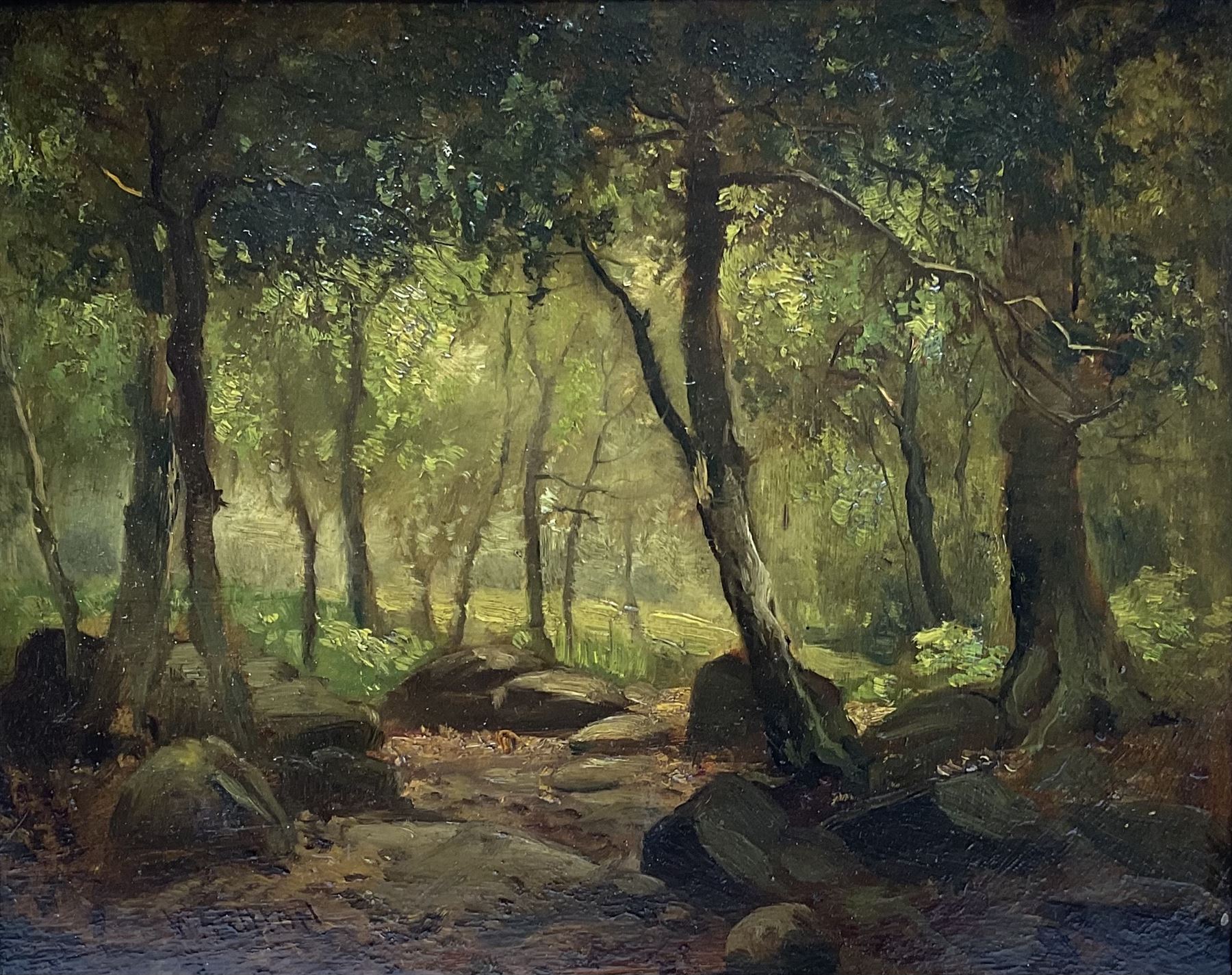 William Ashton (British 1853-1927): Forest Scene, oil on panel signed 27cm x 34cm