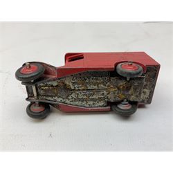 Dinky - five unboxed and playworn die-cast models comprising Supertoys Big Bedford Van 'Heinz' No.923; A.E.C. Monarch Thompson Tank; Maserati Racing Car No.231; H.W.M. Racing Car 23J; and Royal Mail Van; together with a Corgi Mobilgas Tanker (6)