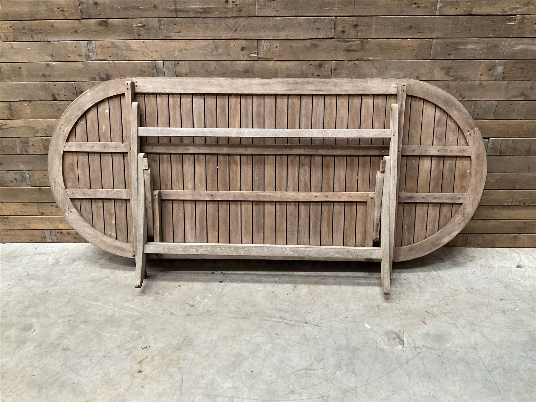 Large folding wooden garden table 