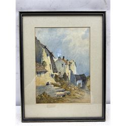 VF Rowe (Late 19th century): Rural Cottages, watercolour signed, inscribed 'Lieutenant Colonel - Royal Engineers' in a later hand verso 32cm x 23cm