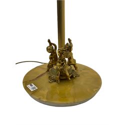 Classical gilt standard lamp, and an onyx and gilt standard lamp