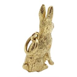 9ct gold hare pendant/charm, hallmarked