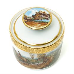 Limoges  coffee set decorated with hunting scenes within a gilt border comprising twelve cups and saucers, coffee pot, cream jug and sugar bowl