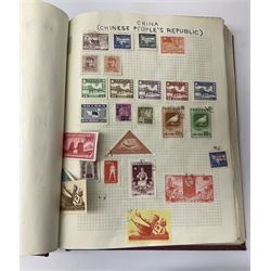 Great British and World stamps including Argentina, Australia, Austria, Belgium, Bolivia, British Solomon Islands, Canada, Ceylon, small number of Chinese stamps, Egypt, France, small number of First Day Covers etc, housed in two albums 