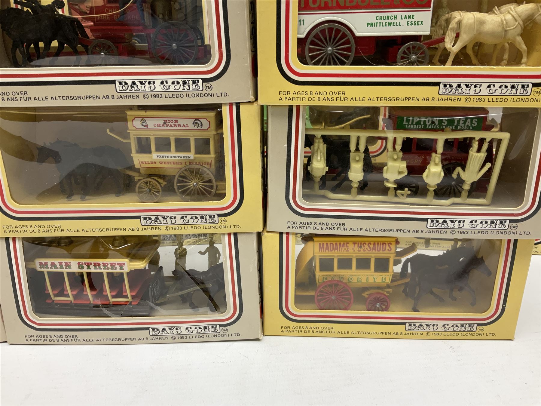 Fifty-two 1980's Days Gone/ Lledo die-cast models including Horse and Carts, all boxed (52)
