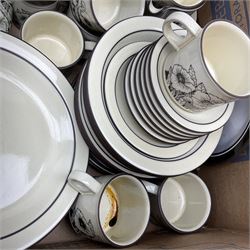 Hornsea Cornrose pattern dinner wares, to include plates of various size, cups and saucers, jug, etc. 