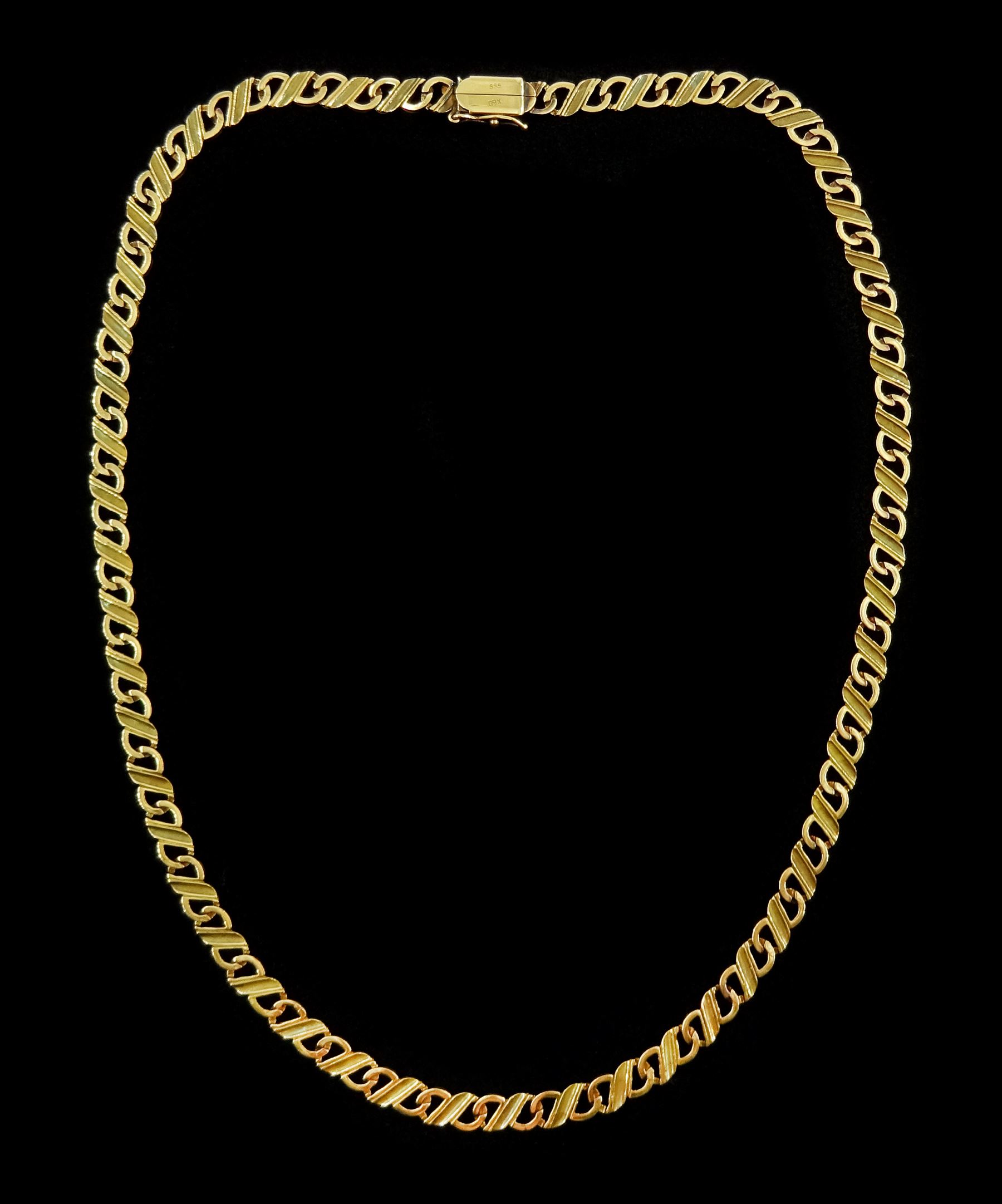 14ct gold fancy link chain necklace, stamped 585