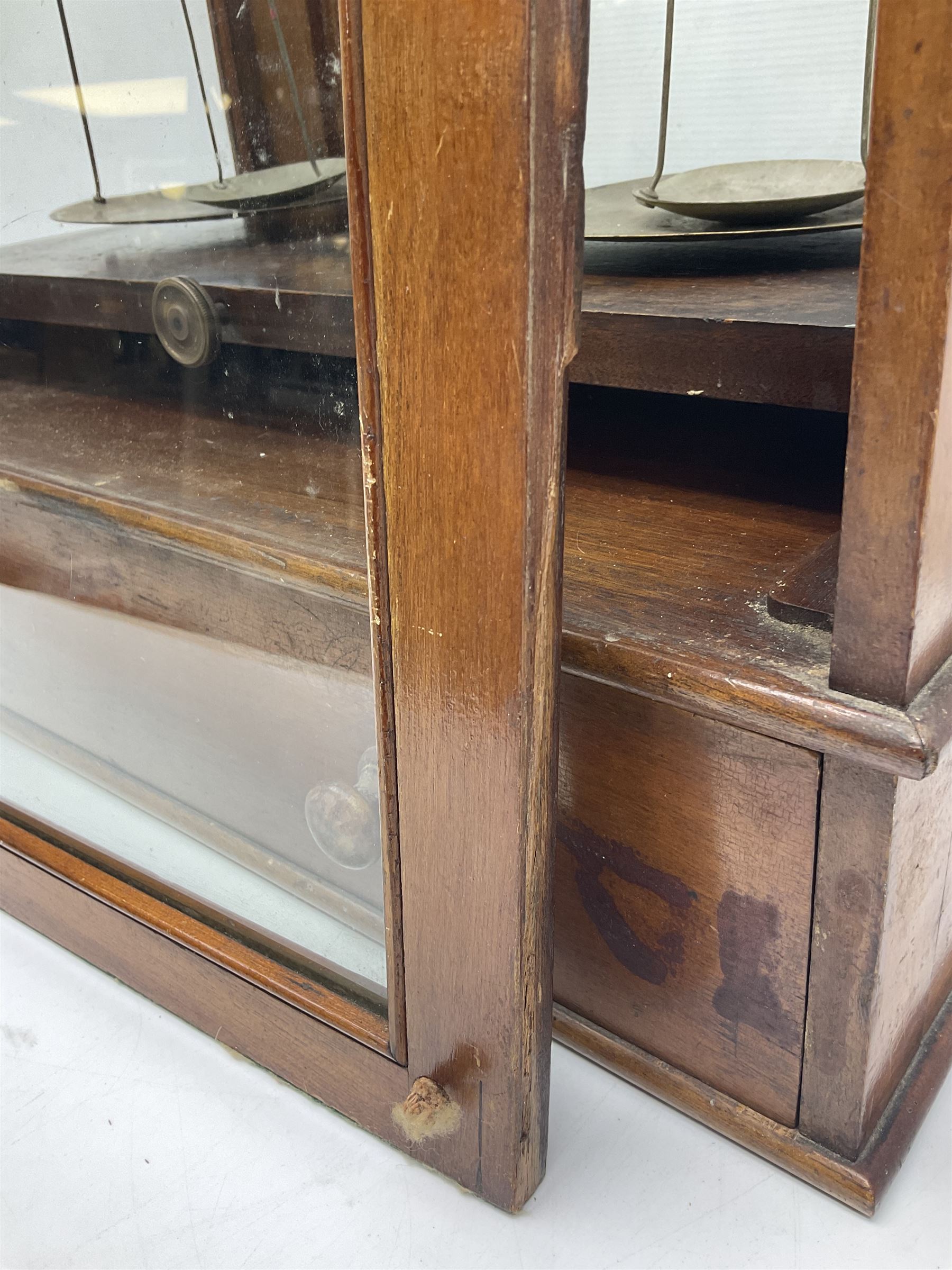 Collection of textile equipment, comprising, Goodbrand & Co. mahogany and brass yarn tester, Negretti & Zambra barograph and two sets of precision scales
