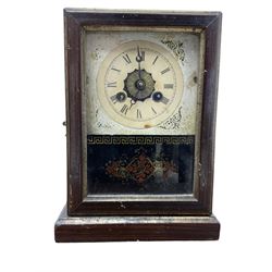 19th century American shelf clock with an alarm and two 20th century mantle clocks.