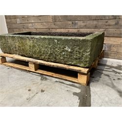 Large 19th century rectangular stone trough 