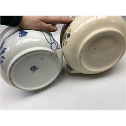 Early 20th Century Lonsdale Cetem Ware blue and white wash jug, chamber pot, vase etc, tallest H30cm, together with two other chamber pots