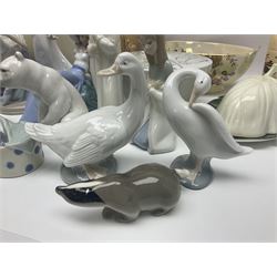 Five Lladro figures, to include Mary, Jesus, polar bear etc, together with a large collection of Nao figures and other ceramics 