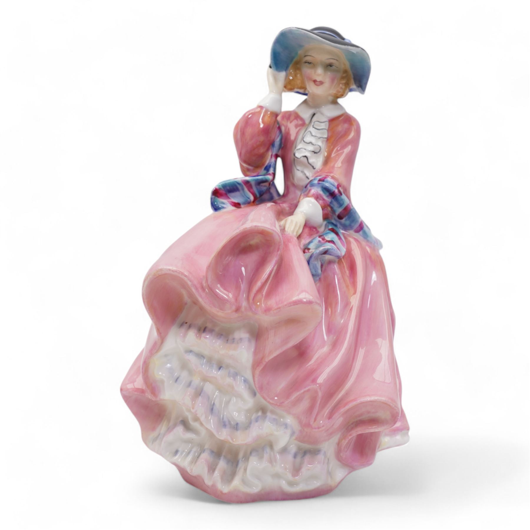 Four Royal Doulton figures comprising 'The Professor' HN2281, 'Schoolmarm' HN2223, 'Darling' HN1319 and 'Top o' the Hill' HN1849, together with a Royal Worcester figure and a model of a foal by Basil Matthews (6)