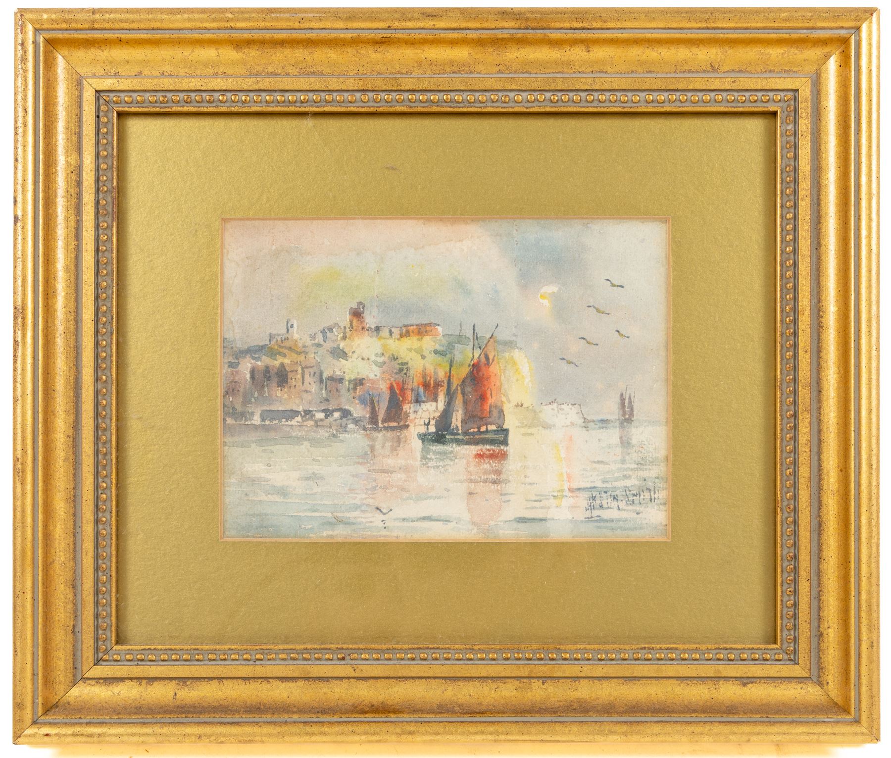 Austin Smith (British fl.1913-1928): Sailboats off Scarborough, pair of watercolours signed; together with Alfred Durham (British 19th century): Coastal Views of Scarborough, set of three watercolours heightened with white signed and one dated 1907 max 18cm x 32cm (5)