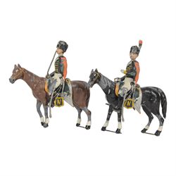 French Napoleonic figures Chasseur a Cheval del la Garde on horseback, early examples poss...