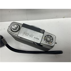 Olympus Pen-EE camera, serial no 415299, with Olympus D.Zuiko 1:3.5 f=2.8cm lens, together with four Olympus Trip 35 cameras, serial nos 4759245, 4257589, 1847727 and 5387611, each with Olympus D. Zuiko 1:28 f=40mm lenses