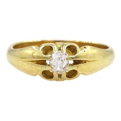 Early 20th century 18ct gold single stone old cut diamond ring, diamond approx 0.30 carat