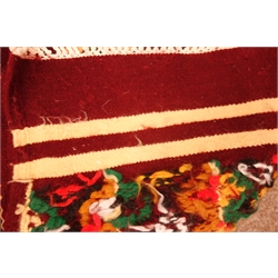  Moroccan Kelim red ground rug, 193cm x 104cm  