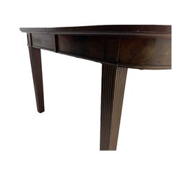 19th century mahogany extending dining table with leaf, telescopic wind out action