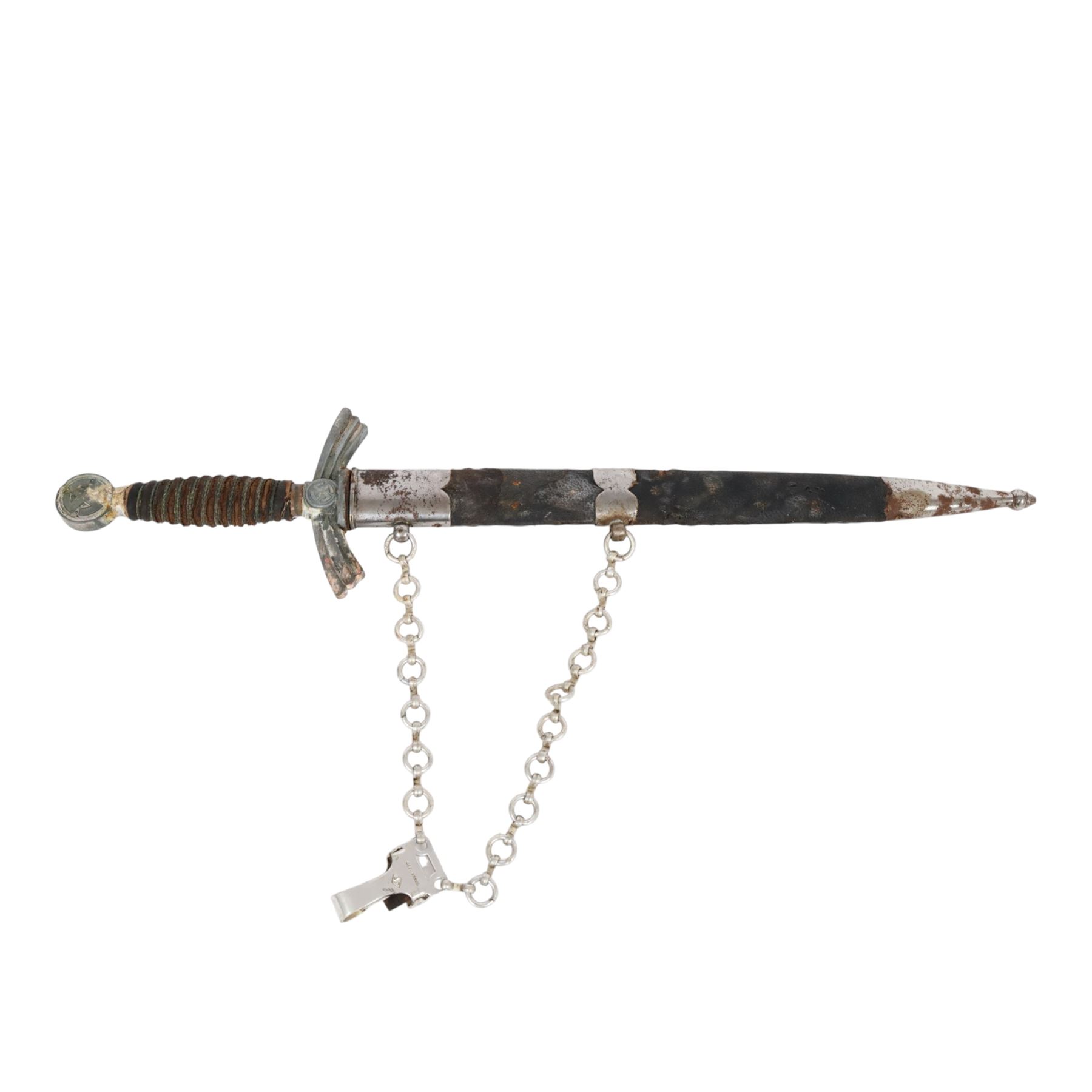 Third Reich Luftwaffe 1st Type officer's dagger, the double edged blade marked SIegfried, Solingen, L50cm
