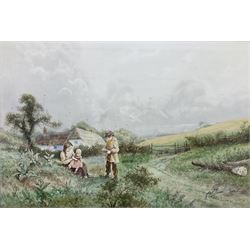 Horace Hammond (AKA James Barclay) (British 1842-1926): Figures on Country Lane, watercolour signed 30cm x 46cm