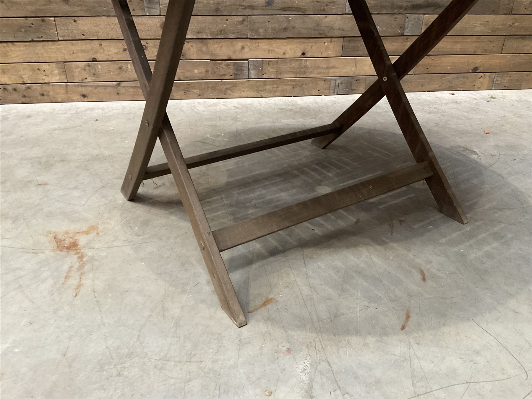 Garden teak table with set four high back reclining chairs