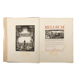Frank Brangwyn (British 1867-1956): 'Belgium', with text by Hugh Stokes, first edition, Ke...