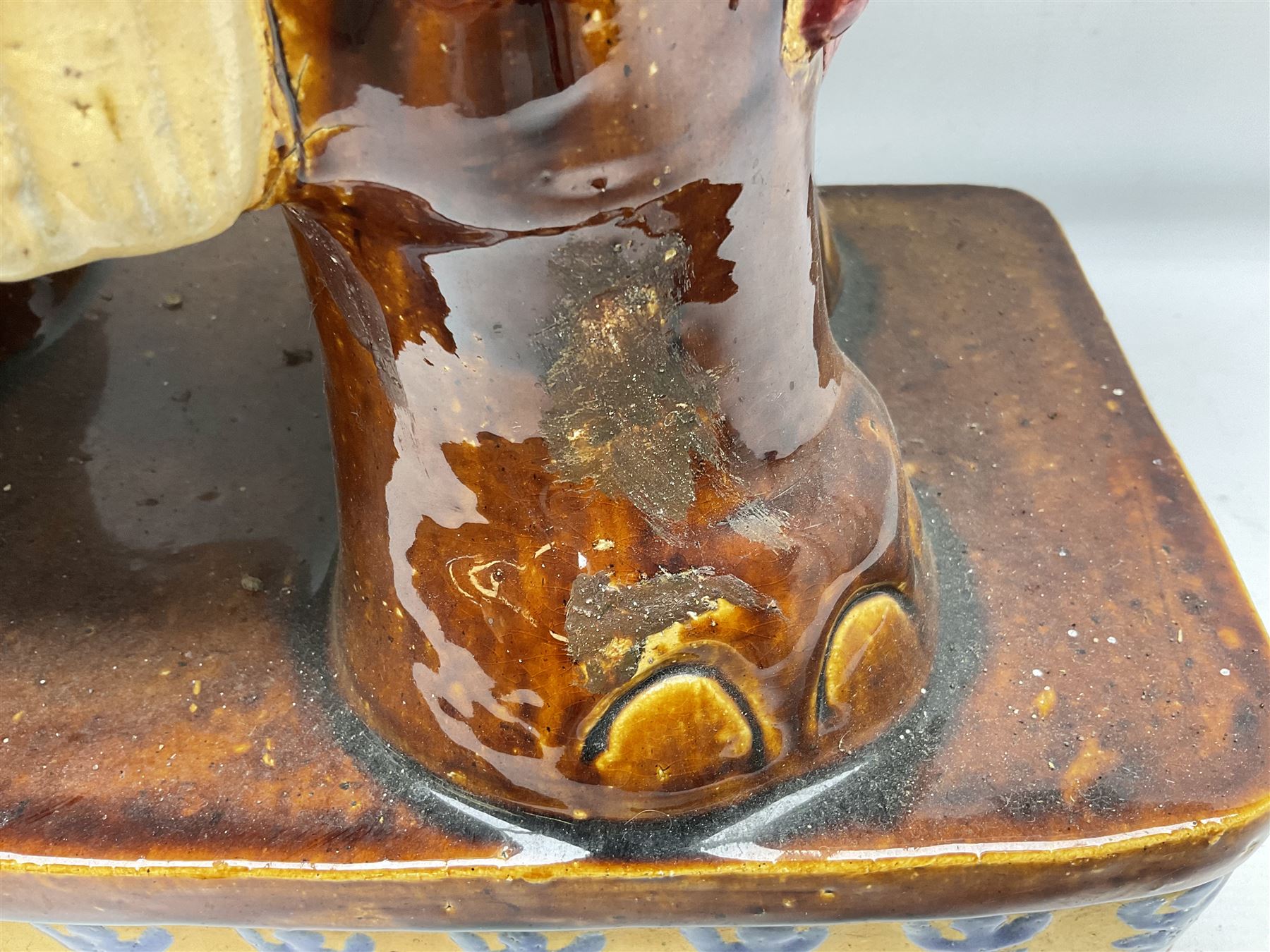 Oriental style ceramic garden seat in the form of an elephant, H55cm