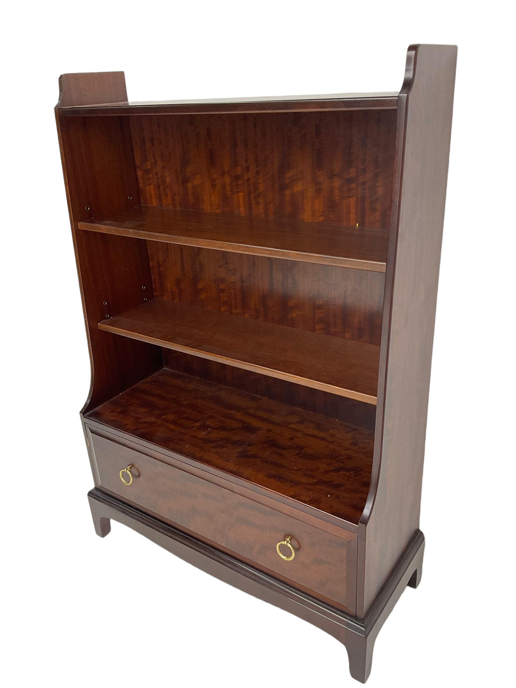Stag Minstrel - mahogany open bookcase with drawer