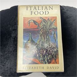 Three books of cookery interest by Elizabeth David comprising 'Italian Food', 'English Bread and Yeast Cookery' and 'South Wind Through the Kitchen'