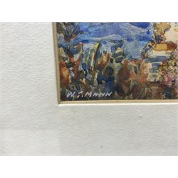 William J Mann (Scarborough early 20th century): 'The City Square Las Palmas' 'Gran Canaria' 'The Road to San Mateo' & 'Borganvillea Las Palmas' , set of four watercolours signed and one dated '32, 14cm x 22cm (4) 
Notes: Mann was a member of the Fylingdales Group of Artists and lived in Newby, Scarborough.