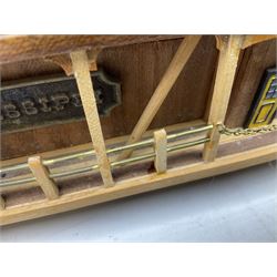 Hand built model of a river paddle steamer 'King of the Mississippi' and a sailing ship with three masts and unfurled sails, largest example H80cm, L101cm