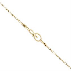 Victorian 18ct gold tassel pendant, applied star set with a single seed pearl and blue enamel surround, within a fancy bead and wirework frame, on a 10ct gold fancy chain link necklace